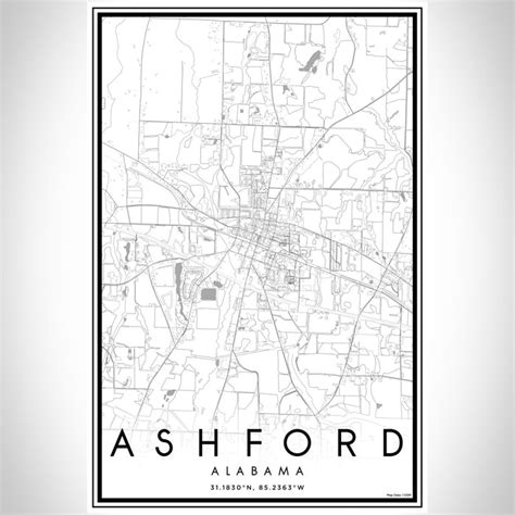 Ashford - Alabama Map Print in Classic — JACE Maps