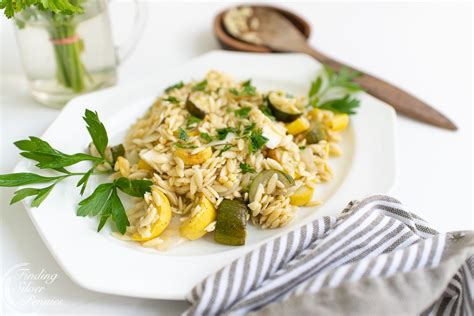 Roasted Summer Squash with Orzo - Finding Silver Pennies