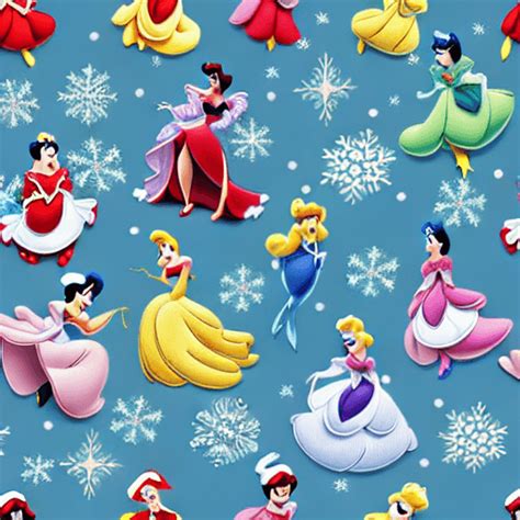 Disney Princesses Christmas Style Transparent Background Seamless Pattern · Creative Fabrica