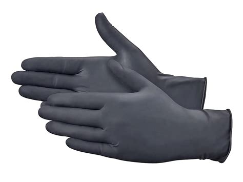 Uline Black Latex Gloves - Powder-Free, Large S-19810L - Uline