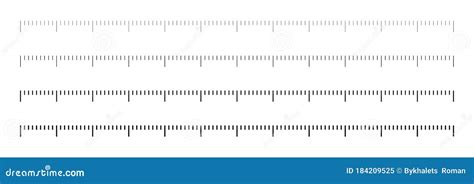 Inch Black Lines. Vector Isolated Measure. Measuring Tool. Measure Instrument Isolated Lines ...