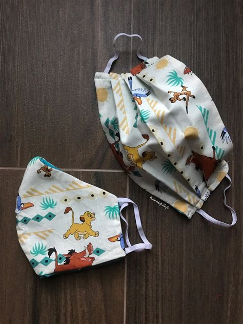 Face Mask the Lion King Washable Reversible Cotton Timon | Etsy