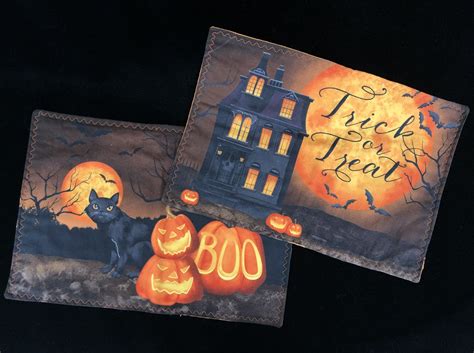 Pair of Halloween Placemats