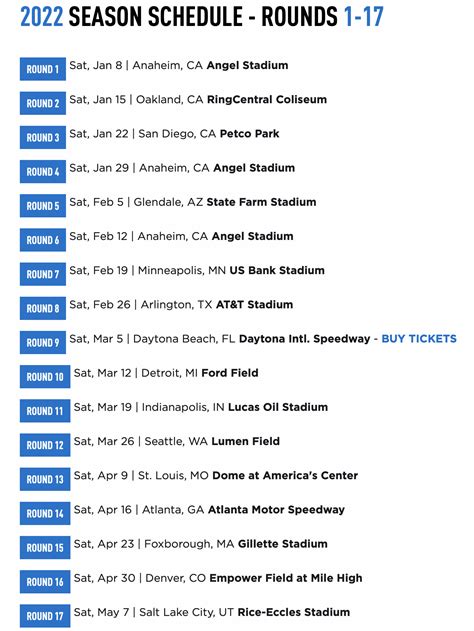 2022 Monster Energy AMA Supercross Season Schedule - MotoXAddicts