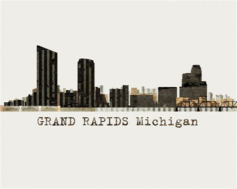 Grand Rapids skyline art print cityscape poster | Etsy