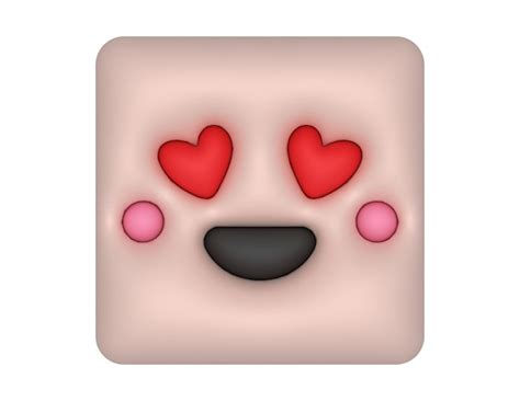 Premium Vector | 3D Square type HEART EYES emoji