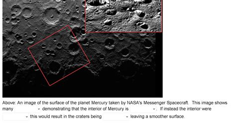 Solved Above: An image of the surface of the planet Mercury | Chegg.com