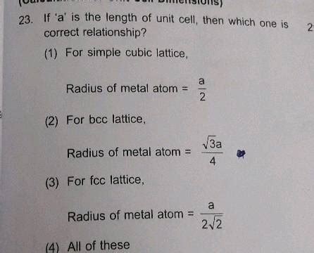 Sodium metal crystallises in bcc lattice with the cell edge a = 42.29 oA . What is the radius of ...