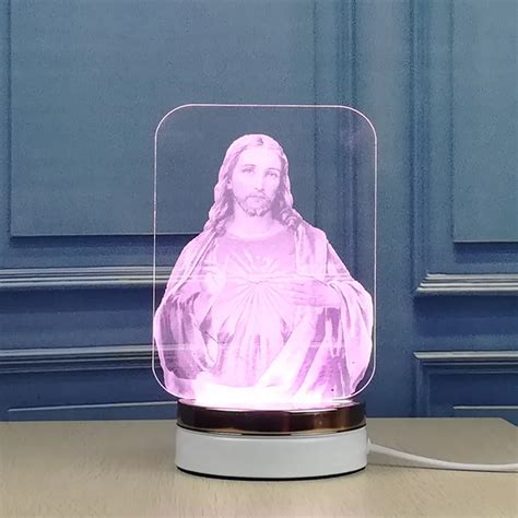 3D table lamp Jesus LED light The Catholic church Christmas gift indoor lighting deak lamp shade ...