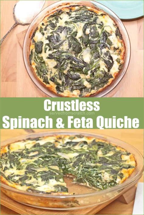 Crustless Spinach and Feta Quiche - Served From Scratch