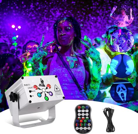 URAQT Dj Disco Lights, USB Party Stage Lights,120 LED Patterns Sound Activated and Strobe ...