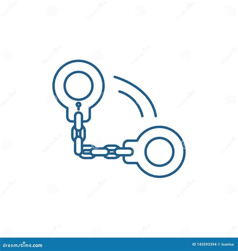 Handcuffs Line Icon Concept. Handcuffs Flat Vector Symbol, Sign ...