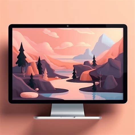 Premium AI Image | Mockup of PC or laptop screen contain an mountains ...