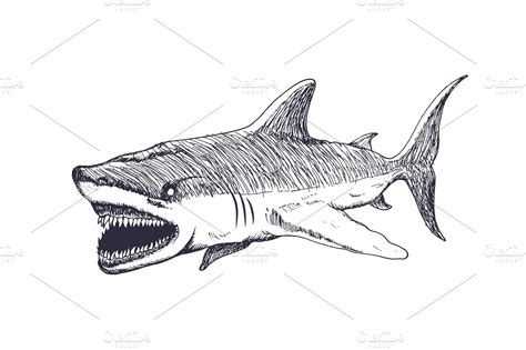 Angry shark | Illustrations ~ Creative Market