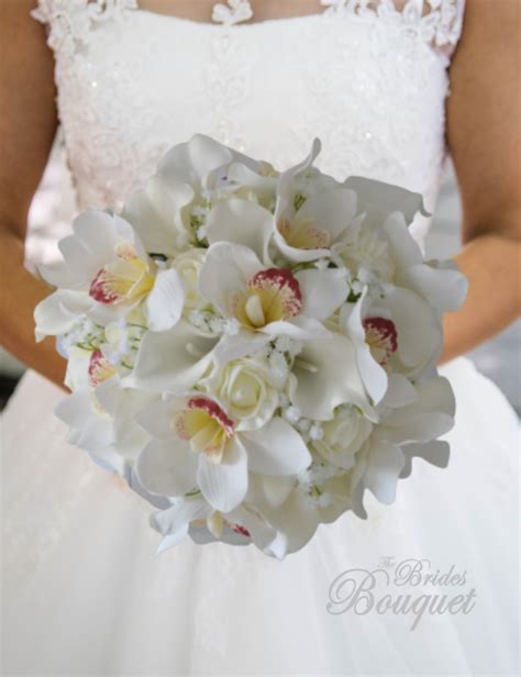 Artificial Orchid Bridal Flowers - Silk Wedding Bouquet for Bride