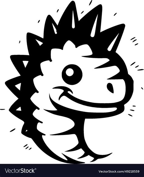 Dino - black and white Royalty Free Vector Image