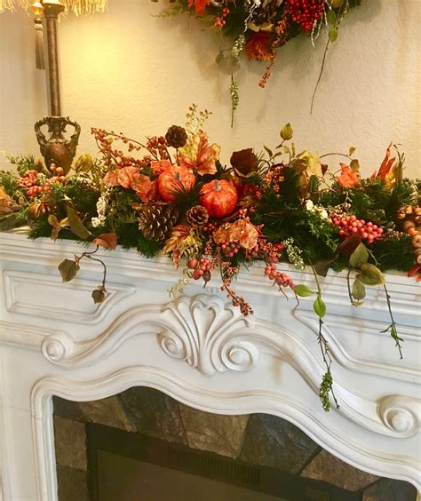 Fall Mantle Centerpiece/ 5.'5 Garland, Adorable Pumpkin and Classy Fall ...