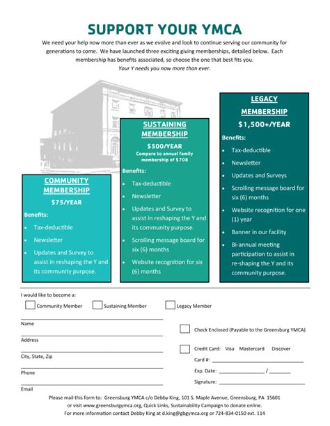 Greensburg YMCA Membership Update