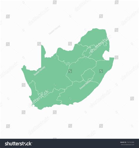 Mapsouth Africa Map Each City Border Stock Vector (Royalty Free ...