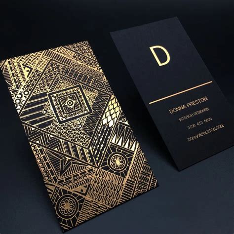 Luxury Gold Foil Black Card Business Card Customized Name Card With ...