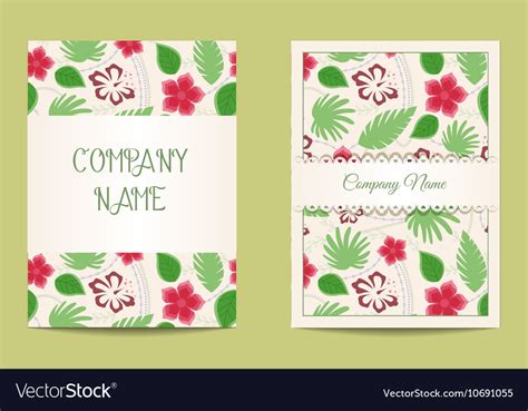 Floral business cards Royalty Free Vector Image