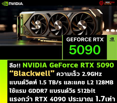 ลือ!! NVIDIA GeForce RTX 5090 รุ่นใหม่ความเร็ว 2.9 GHz แบนด์วิดท์ 1.5 ...