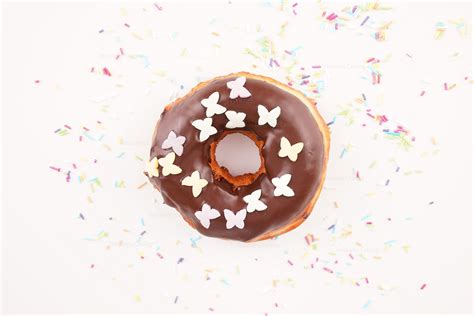 Top view of tasty chocolate donut - Template Catalog