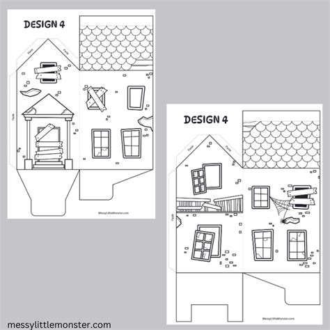 Halloween Paper House Template (Treat Box) – Messy Little Monster Shop