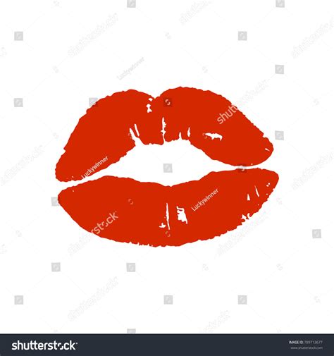 Red Lips Girl Silhouette Isolated On Stock Vector (Royalty Free ...