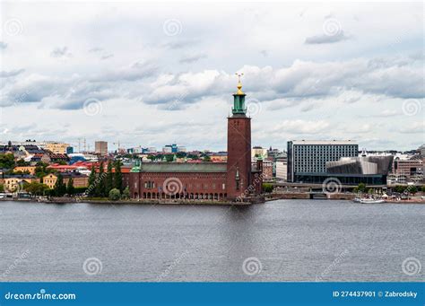 City Hall with a Tower on the Waterfront in Stockholm, Sweden ...