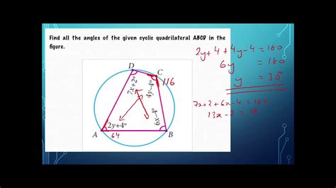 Opposite Angles In A Cyclic Quadrilateral - YouTube