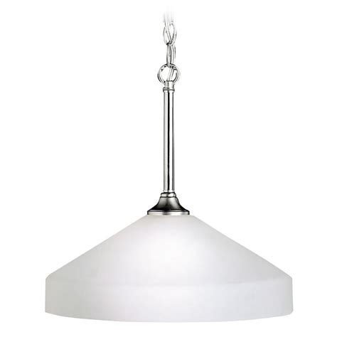 Kichler Modern Pendant Light with White Glass in Brushed Nickel Finish ...