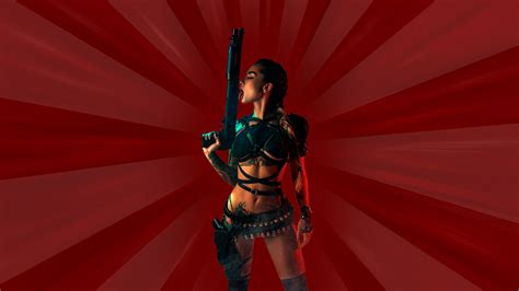 Wallpaper : Angelica Anderson, red, shotgun, Tomb Raider II Starring ...
