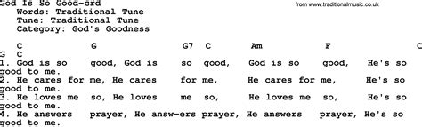 Top 500 Hymn: God Is So Good - lyrics, chords and PDF