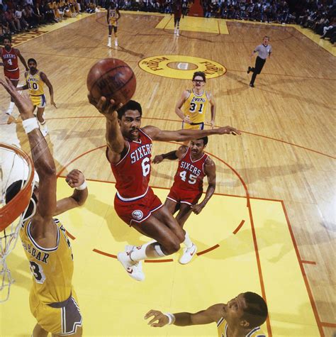 May 31, 1983: Philadelphia 76ers Julius Erving in action against the Los Angeles Lakers during ...