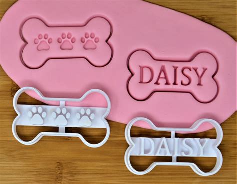 Personalised Dog Bone / Paw Cookie Cutter - Etsy