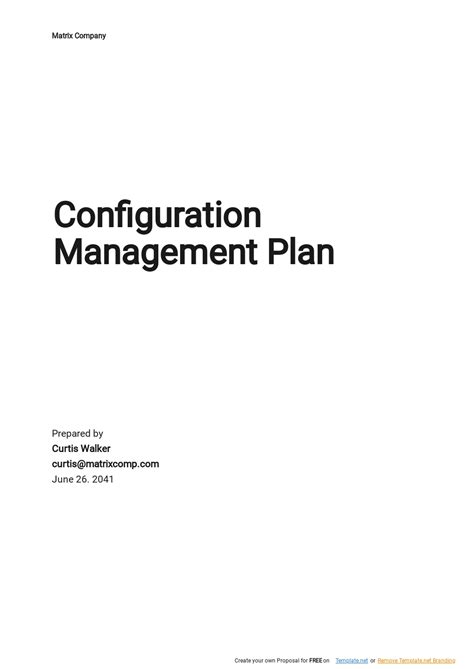 Configuration Management Plan Templates - Documents, Design, Free ...