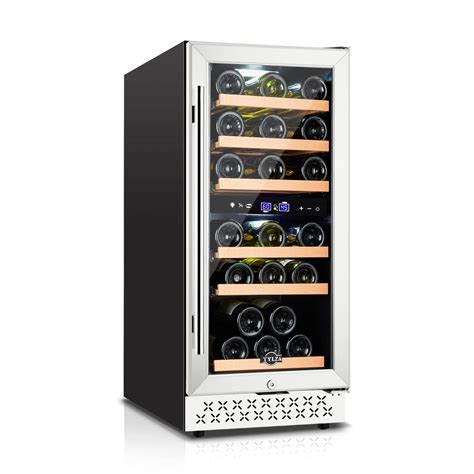 Buy Tylza Mini Fridge 15 Inch Wine Cooler Under Counter, 30 Bottle Dual ...