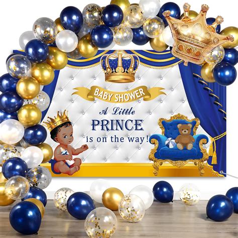 Buy Royal Prince Baby Shower Decorations Include Royal Blue Gold Confetti Balloons Kit Royal ...