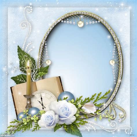 In Loving Memory Frame with Roses and Candles