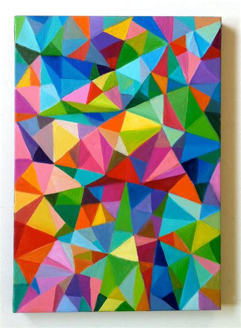 Triangles / Abstract Painting 24x20 acrylic Painting / | Etsy ...