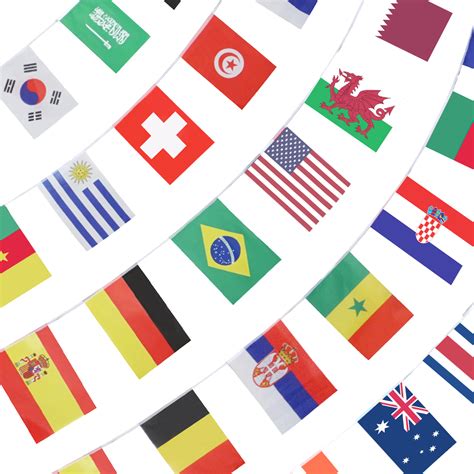 2022 World Cup 32 Countries 33 Feet String Flags (8x12 Inch) Anley ...