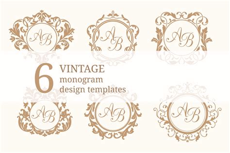 Vintage monogram design templates by MARIA KOLYADINA on @creativemarket ...