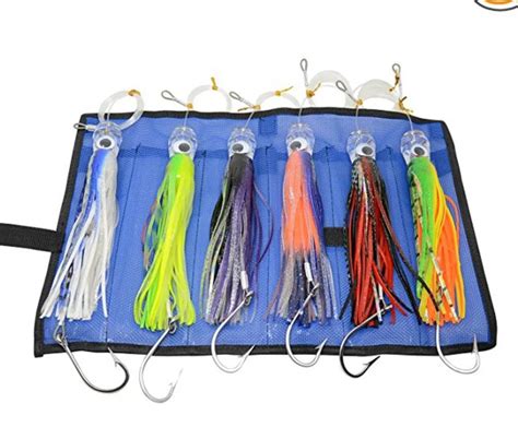 New 6 pcs 9 Inch Saltwater Fishing Lures Trolling Lures for Tuna Marlin Dolphin Mahi Wahoo and ...