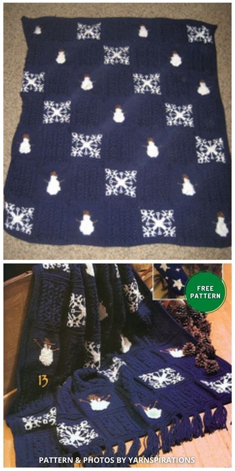 10 Knitted Christmas Blanket Patterns To Make - The Knit Crew