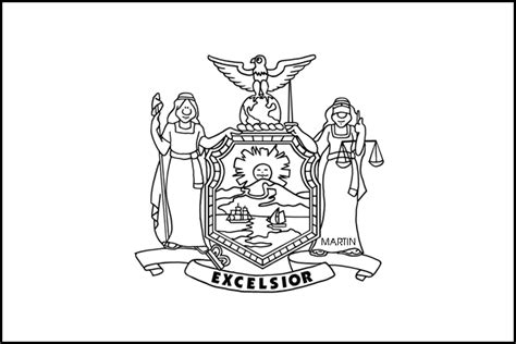 New York State Flag Coloring Page - Coloring Home