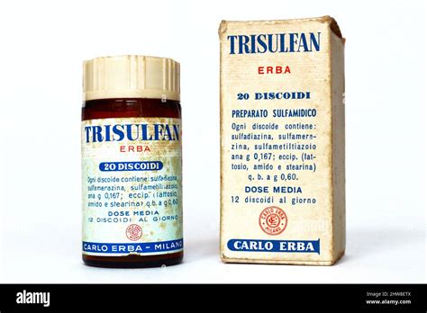 Vintage 1950s TRISULFAN ERBA, Sulfonamide medicine for the treatment of ...