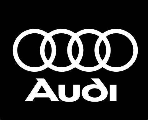 Audi Brand Symbol Logo With Name White Design german cars Automobile ...