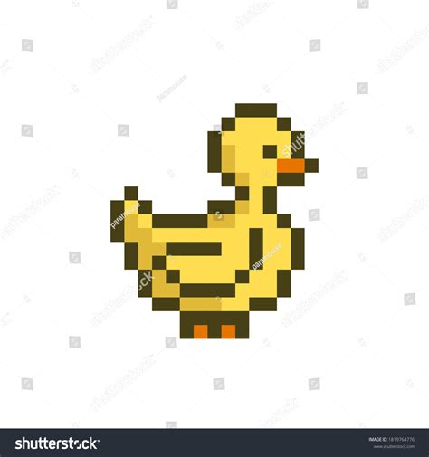 Pixel Art 8bit Style Yellow Duck Stock Vector (Royalty Free) 1819764776 ...