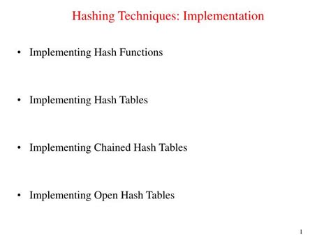 PPT - Hashing Techniques: Implementation PowerPoint Presentation, free download - ID:5686587